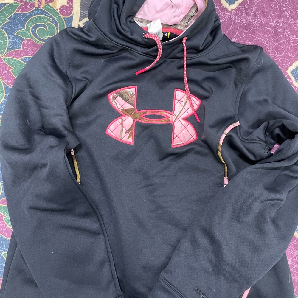 Women’s Under Armour Black Hoodie with Pink Lining